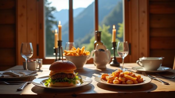 Un dîner à la maison à Annecy : choisir entre burger et poutine